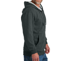 CornerStone Tough Fleece Full Zip Hoodie, Charcoal Heather, Right Sleeve view