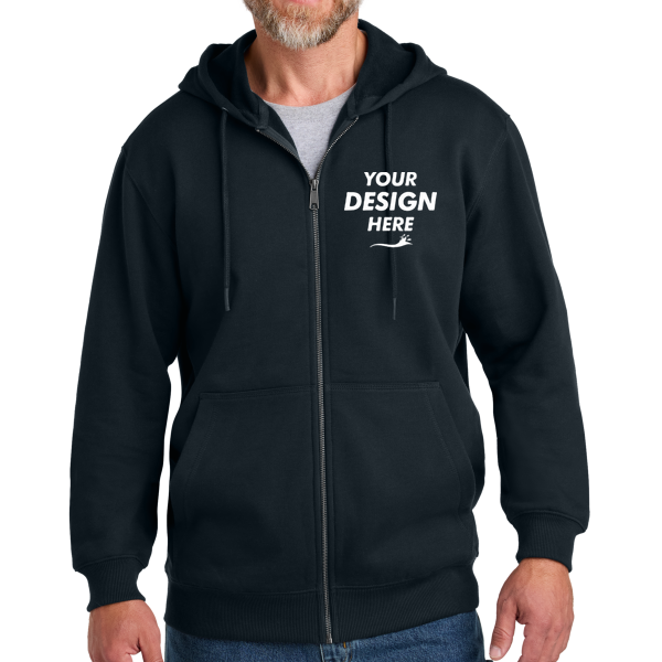 CornerStone Tough Fleece Full Zip Hoodie, Navy, Front view, Mockup
