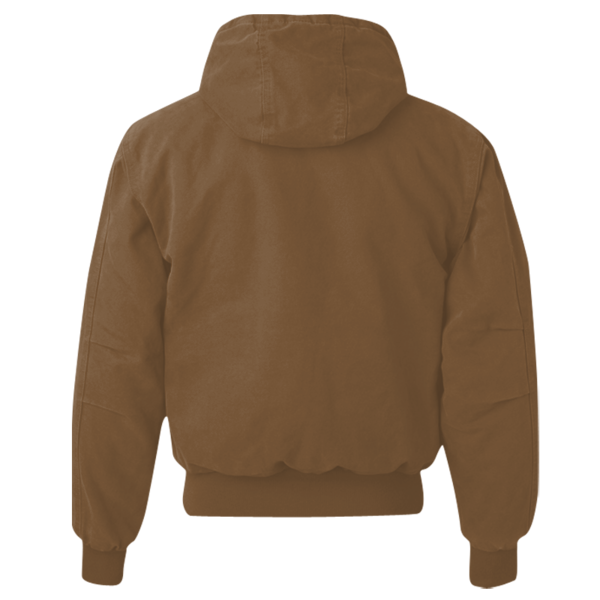 DRI DUCK Men's Cheyenne Boulder Cloth™ Hooded Jacket with Tricot Quilt Lining, Field Khaki, Back view