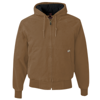DRI DUCK Men's Cheyenne Boulder Cloth™ Hooded Jacket with Tricot Quilt Lining, Field Khaki, Front view