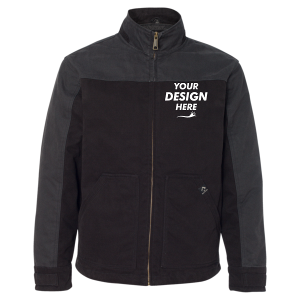 DRI DUCK Men's Horizon Boulder Cloth™ Canvas Jacket, Black / Charcoal, Front view, Mockup