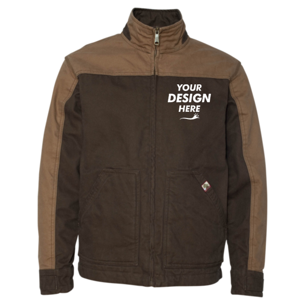 DRI DUCK Men's Horizon Boulder Cloth™ Canvas Jacket, Tobacco / Field Khaki, Front view, Mockup