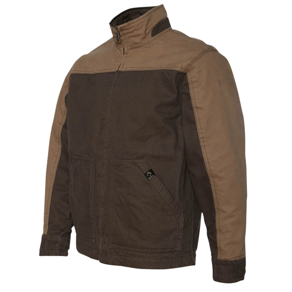 DRI DUCK Men's Horizon Boulder Cloth™ Canvas Jacket, Tobacco / Field Khaki, Left Sleeve view