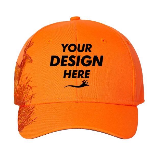 DRI DUCK Running Buck Cap, Blaze Orange -Buck / Blaze Orange -Buck, Front view, Mockup
