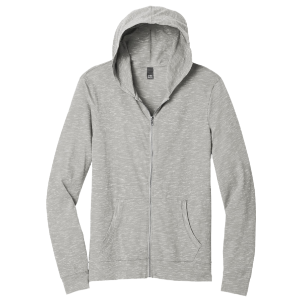 District Medal Full Zip Hoodie, Light Grey, Front view