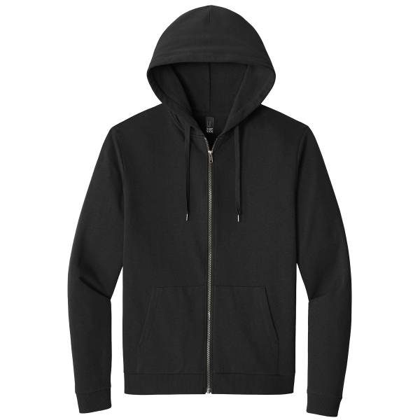 District Perfect Tri ® Fleece Full Zip Hoodie, Black, Front view