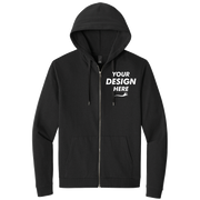 District Perfect Tri ® Fleece Full Zip Hoodie, Black, Front view, Mockup