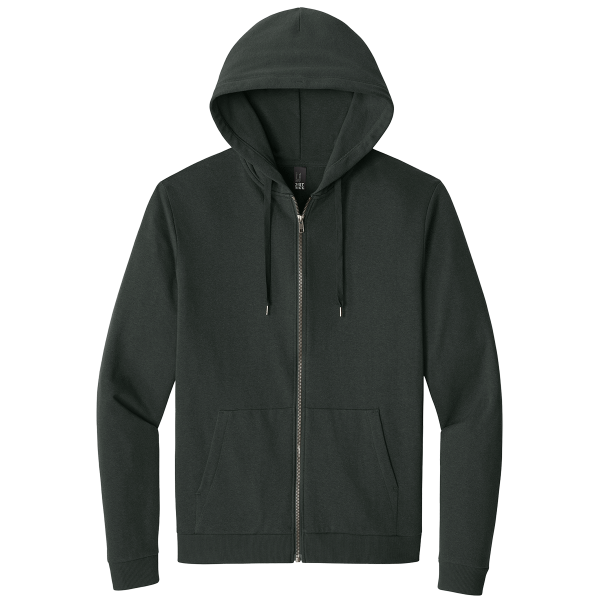 District Perfect Tri ® Fleece Full Zip Hoodie, Deepest Grey, Front view