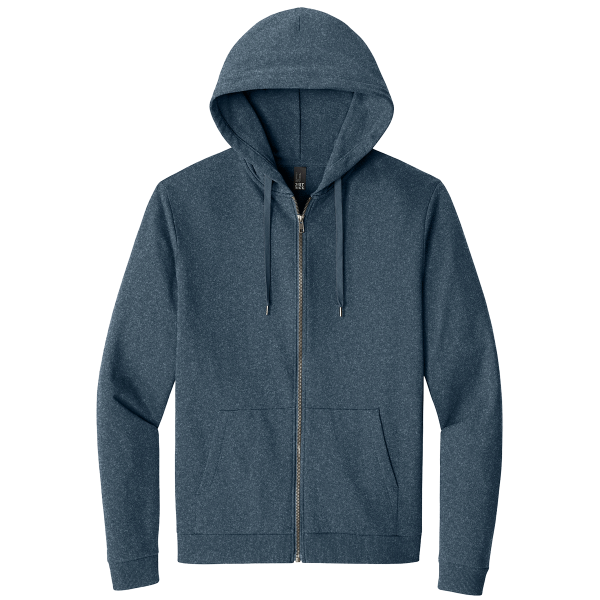 District Perfect Tri ® Fleece Full Zip Hoodie, Navy Frost, Front view