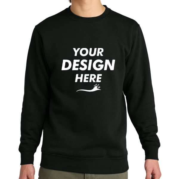 District V.I.T. Fleece Crew, Black, Front view, Mockup