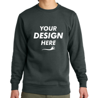 District V.I.T. Fleece Crew, Charcoal, Front view, Mockup