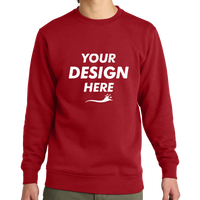 District V.I.T. Fleece Crew, Classic Red, Front view, Mockup