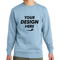 District V.I.T. Fleece Crew, Ice Blue, Front view, Mockup