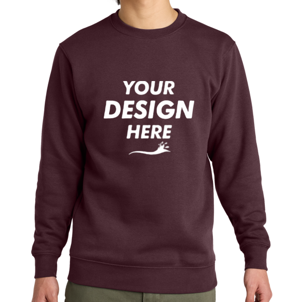 District V.I.T. Fleece Crew, Plum, Front view, Mockup