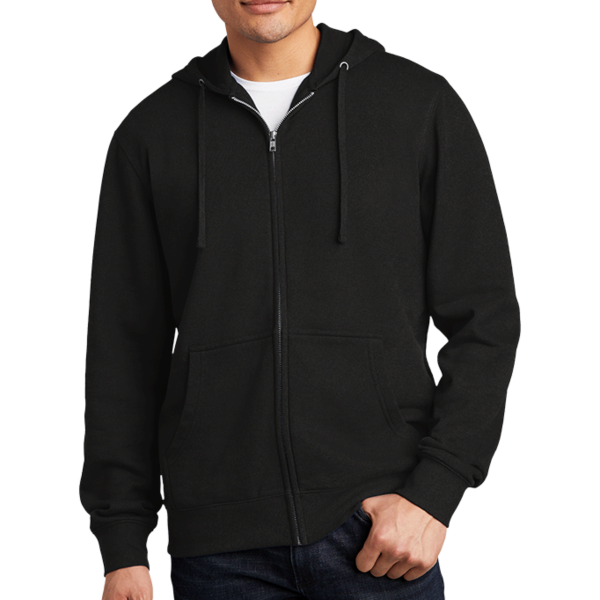 District V.I.T. Fleece Full Zip Hoodie, Black, Front view