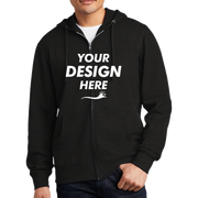 District V.I.T. Fleece Full Zip Hoodie, Black, Front view, Mockup