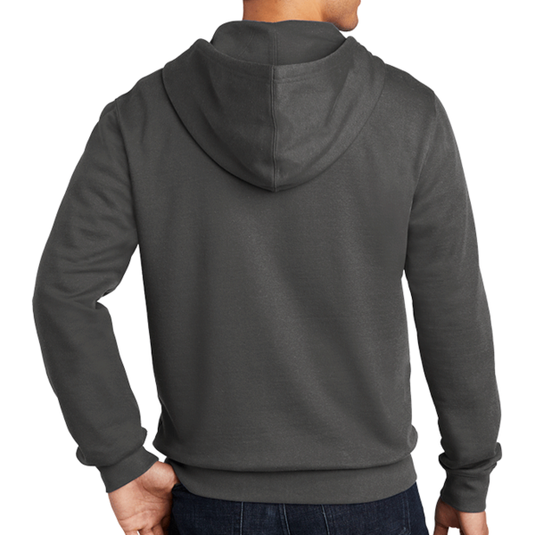 District V.I.T. Fleece Full Zip Hoodie, Charcoal, Back view