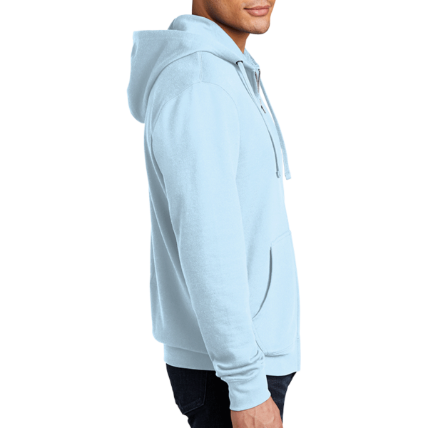 District V.I.T. Fleece Full Zip Hoodie, Ice Blue, Right Sleeve view
