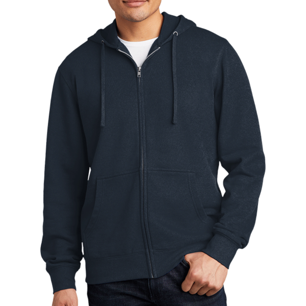 District V.I.T. Fleece Full Zip Hoodie, New Navy, Front view