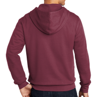 District V.I.T. Fleece Full Zip Hoodie, Plum, Back view