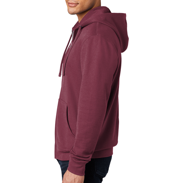 District V.I.T. Fleece Full Zip Hoodie, Plum, Left Sleeve view