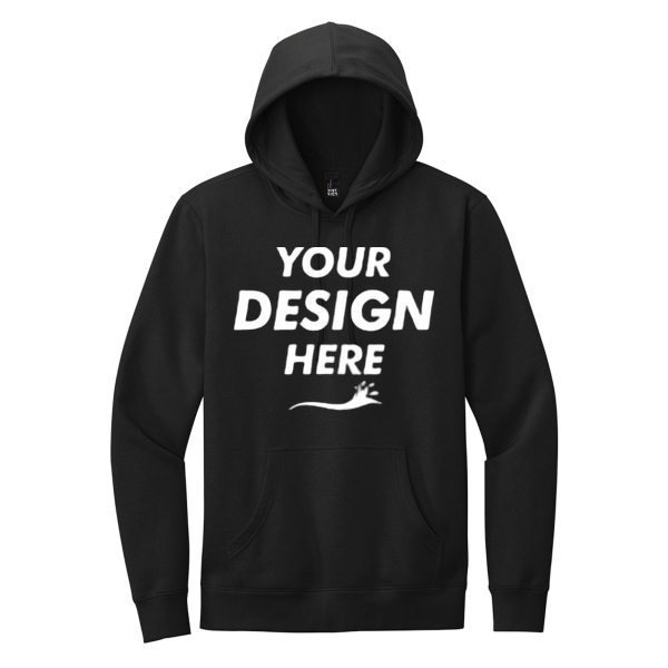 District V.I.T. Fleece Hoodie, Black, Front view, Mockup