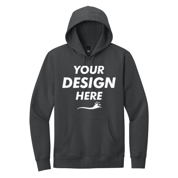 District V.I.T. Fleece Hoodie, Charcoal, Front view, Mockup