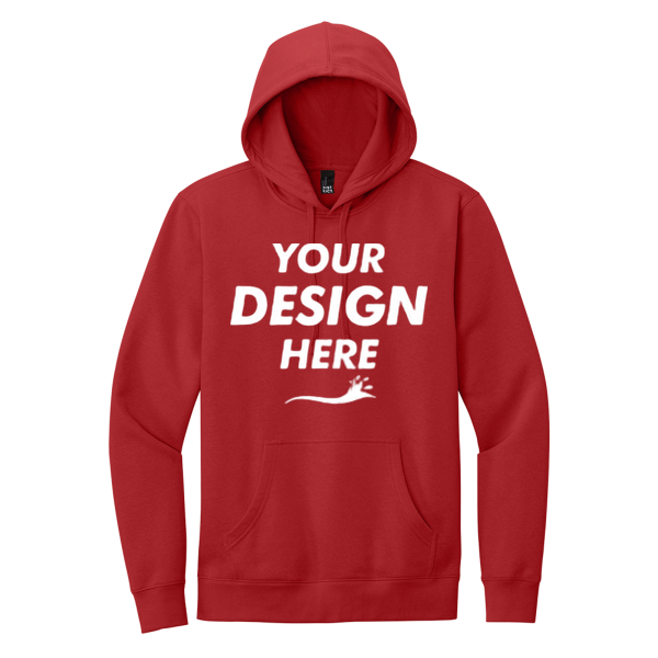 District V.I.T. Fleece Hoodie, Classic Red, Front view, Mockup