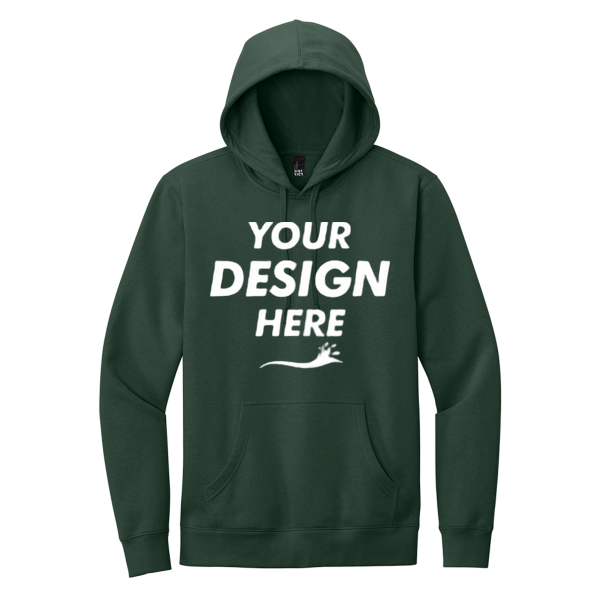 District V.I.T. Fleece Hoodie, Forest Green, Front view, Mockup
