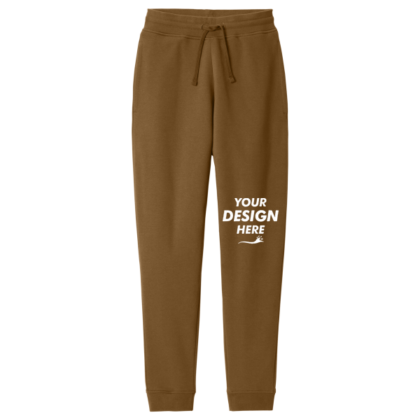 District V.I.T. Fleece Jogger, Duck Brown, Front view, Mockup
