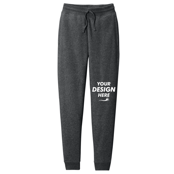 District V.I.T. Fleece Jogger, Heathered Charcoal, Front view, Mockup