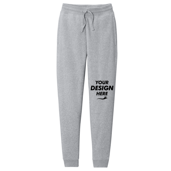 District V.I.T. Fleece Jogger, Light Heather Grey, Front view, Mockup