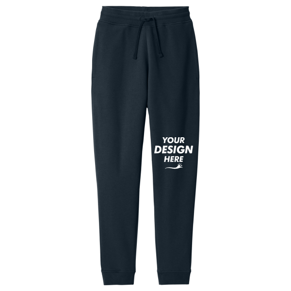 District V.I.T. Fleece Jogger, New Navy, Front view, Mockup