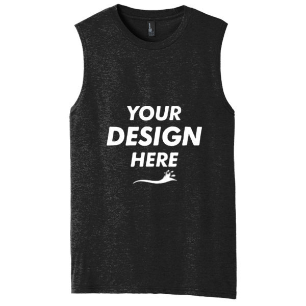 District V.I.T. Muscle Tank, Black, Front view, Mockup