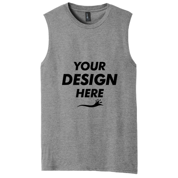 District V.I.T. Muscle Tank, Grey Frost, Front view, Mockup