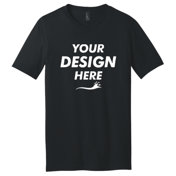 District Very Important Tee ® V Neck, Black, Front view, Mockup