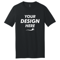 District Very Important Tee ® V Neck, Black, Front view, Mockup