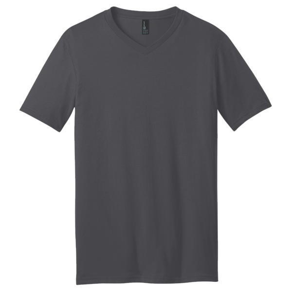 District Very Important Tee ® V Neck, Heathered Charcoal, Front view