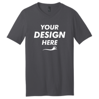 District Very Important Tee ® V Neck, Heathered Charcoal, Front view, Mockup
