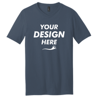 District Very Important Tee ® V Neck, Heathered Navy, Front view, Mockup