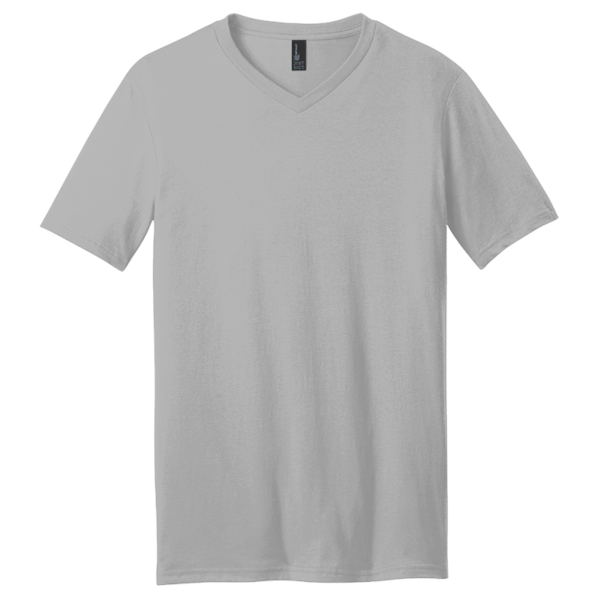District Very Important Tee ® V Neck, Light Heather Grey, Front view