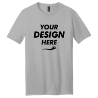 District Very Important Tee ® V Neck, Light Heather Grey, Front view, Mockup