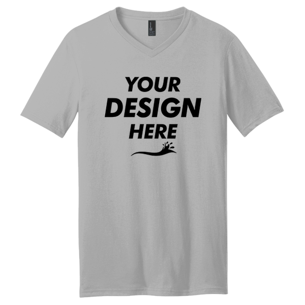 District Very Important Tee ® V Neck, Light Heather Grey, Front view, Mockup