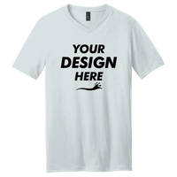 District Very Important Tee ® V Neck, White, Front view, Mockup