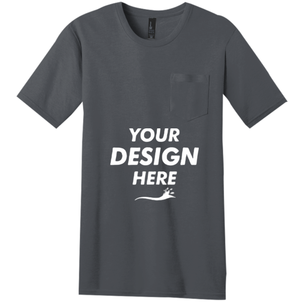 District Very Important Tee ® with Pocket, Charcoal, Front view, Mockup