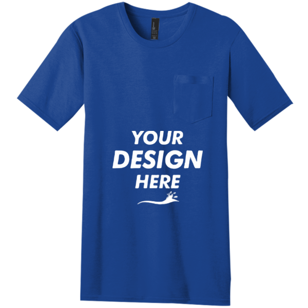 District Very Important Tee ® with Pocket, Deep Royal, Front view, Mockup