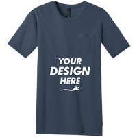 District Very Important Tee ® with Pocket, Heathered Navy, Front view, Mockup