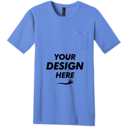 District Very Important Tee ® with Pocket, Heathered Royal, Front view, Mockup