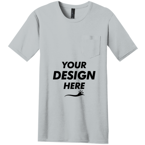 District Very Important Tee ® with Pocket, Light Heather Grey, Front view, Mockup