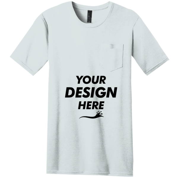 District Very Important Tee ® with Pocket, White, Front view, Mockup